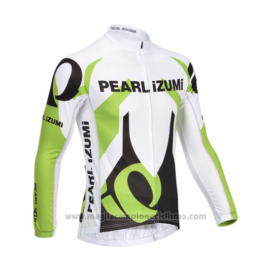 2013 Abbigliamento Ciclismo Pearl Izumi Bianco e Verde Manica Lunga e Salopette